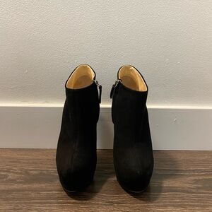 Giuseppe Zanotti Black Eva 105 platform heeled suede bootie